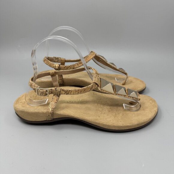 Vionic Sandals Cork Upper for Women for sale | eBay Vionic Sandals Womens Size 9 Wide Gold Cork Thong Studded Comfort Shoes 340NALA